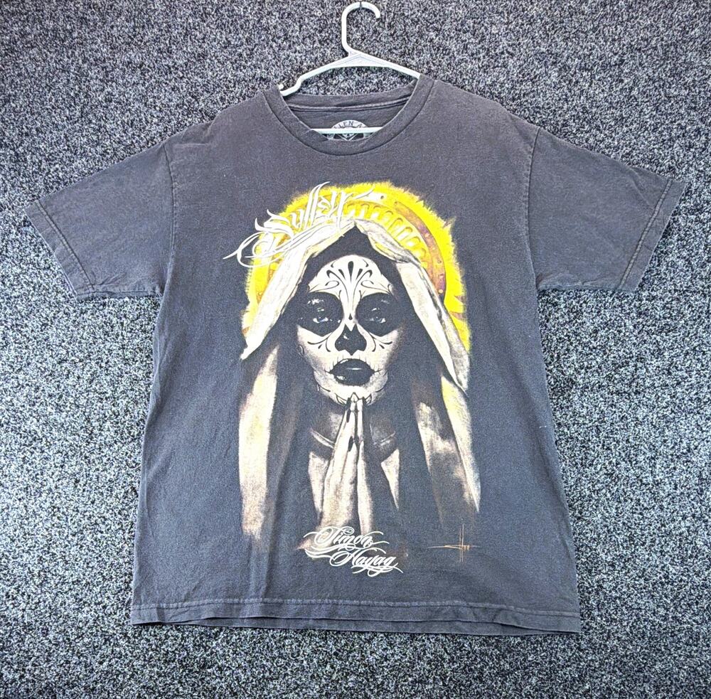 Sullen Art Collective Timon Hayag Skull Graphic Men's Black Crew Neck Tee L